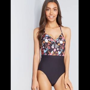 ModCloth The Cleo Floral Swimsuit